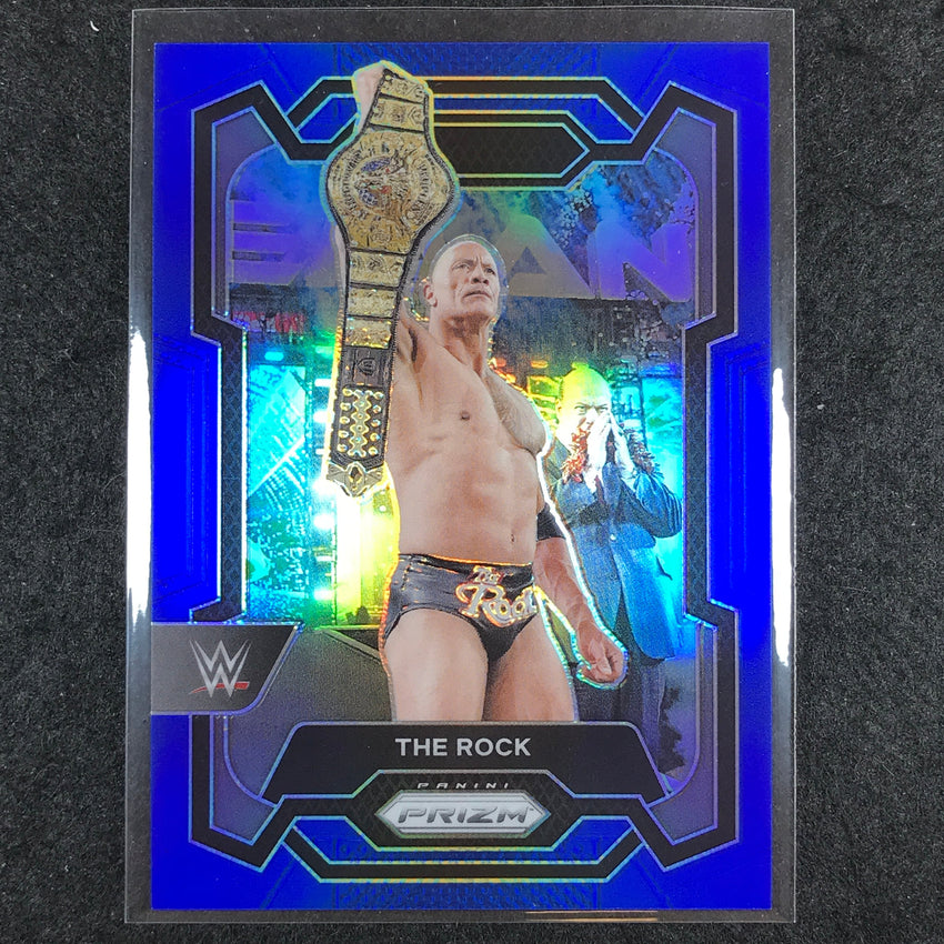 2024 Prizm WWE THE ROCK Base Vertical Blue 163/199 #193