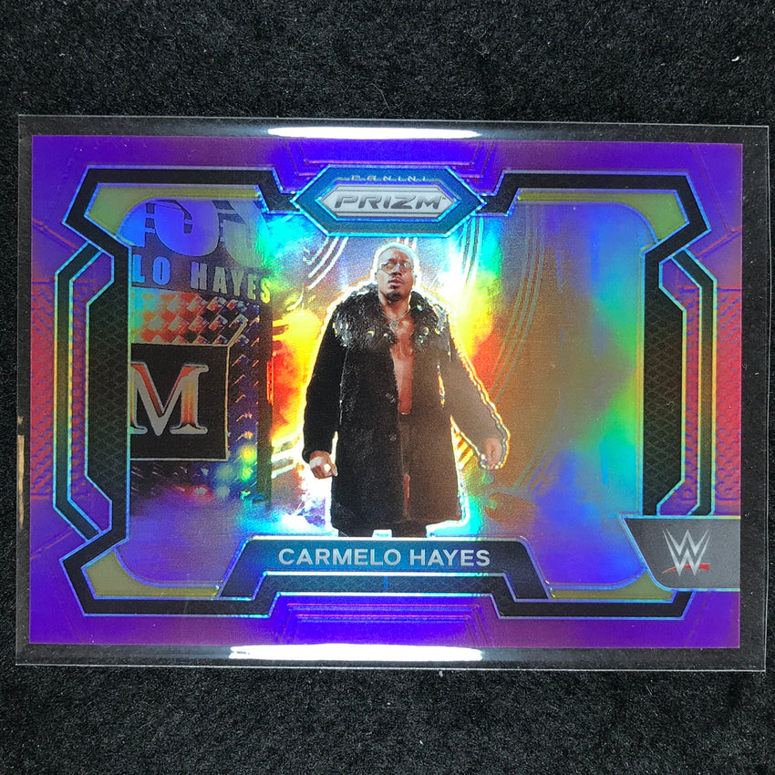 2024 Prizm WWE CARMELO HAYES Base Horizontal Purple 65/149 #96