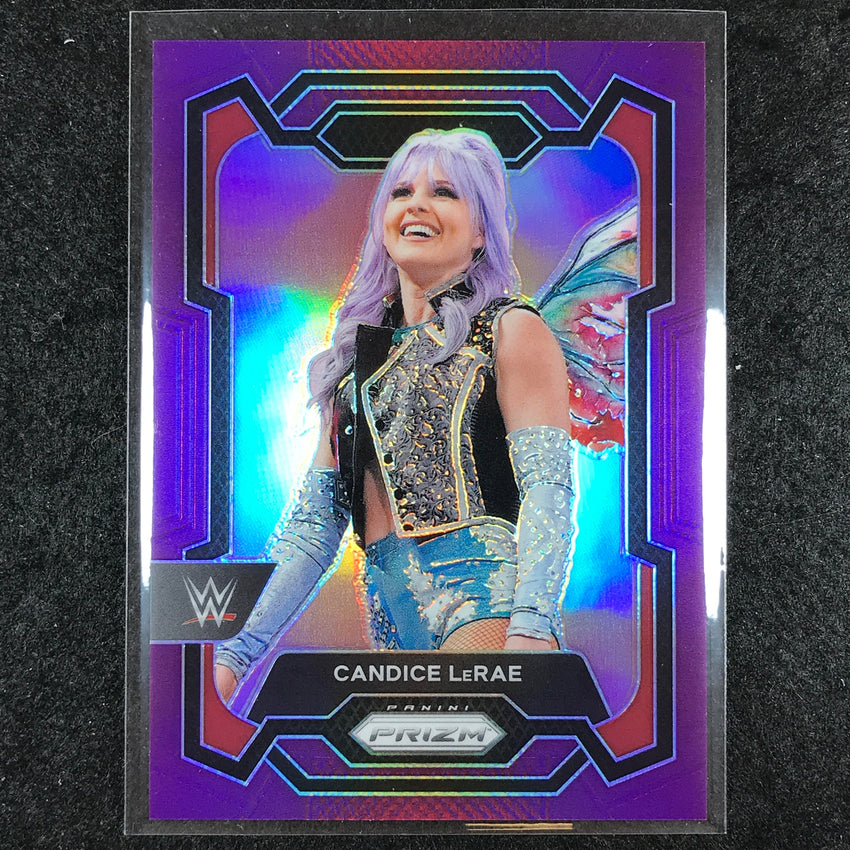 2024 Prizm WWE CANDICE LERAE Base Vertical Purple 22/149 #190