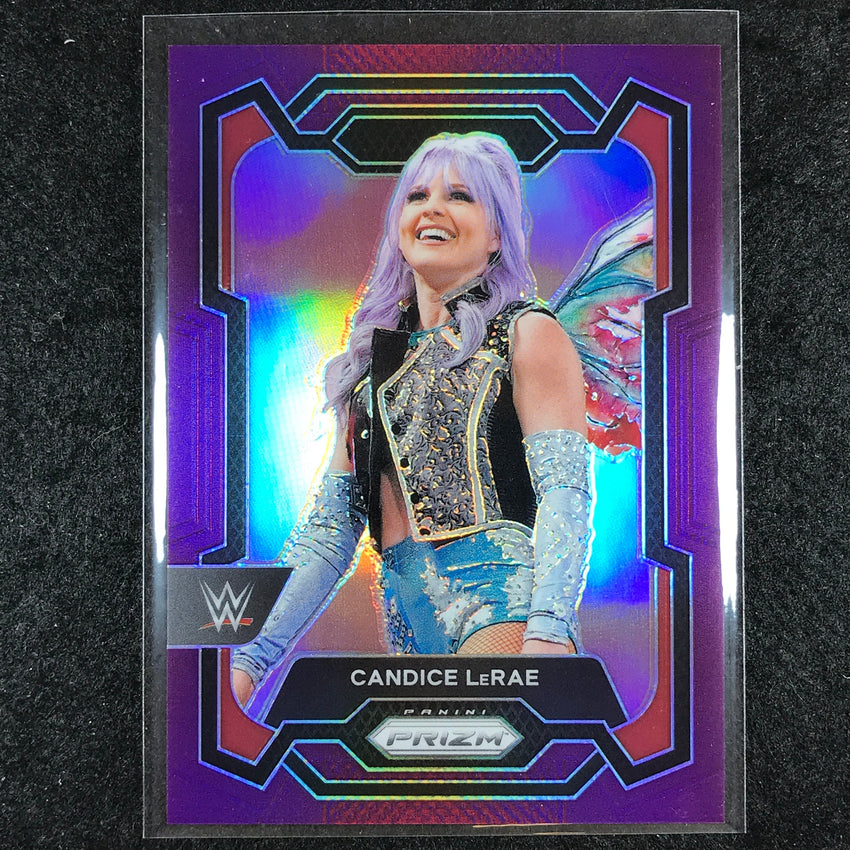 2024 Prizm WWE CANDICE LERAE Base Vertical Purple 95/149 #190
