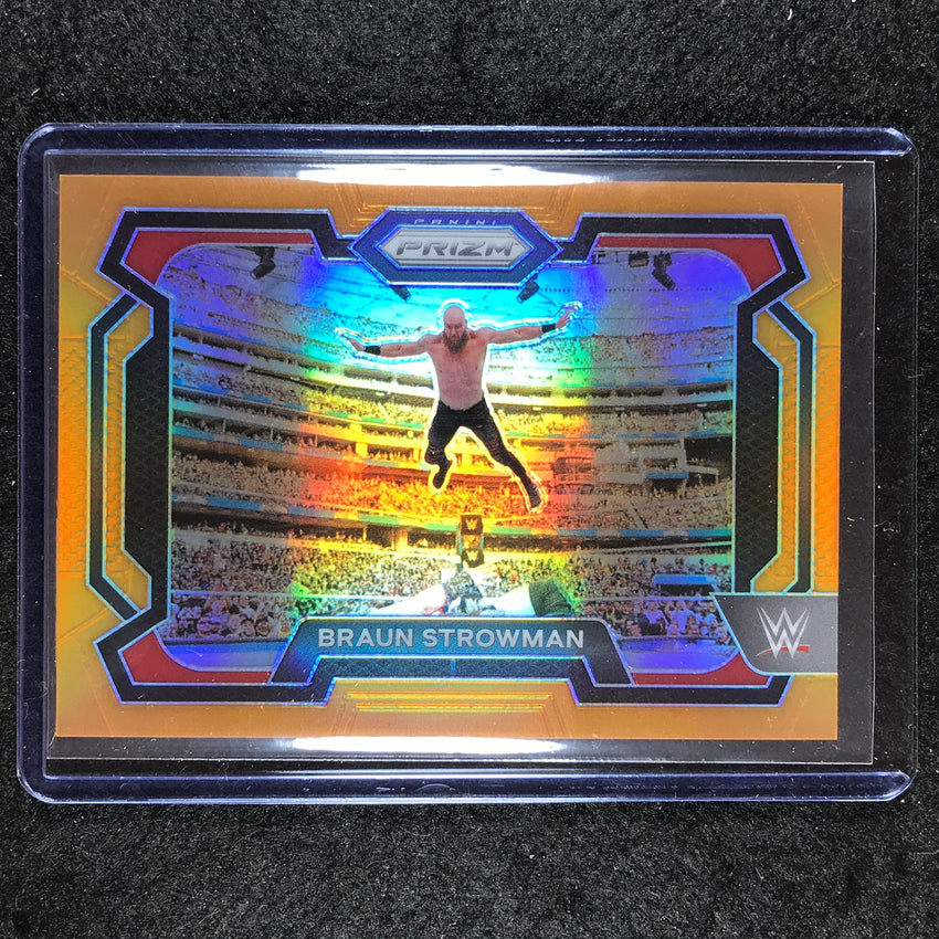 2024 Prizm WWE BRAUN STROWMAN Base Horizontal Orange 11/99 #6