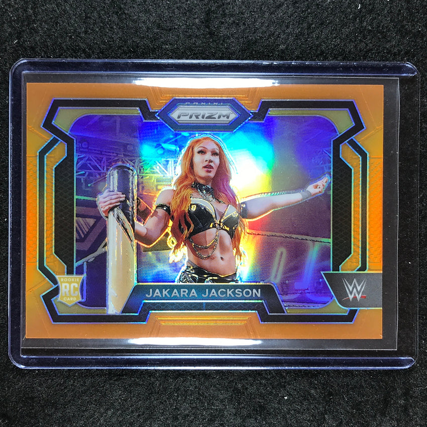 2024 Prizm WWE JAKARA JACKSON Rookie Base Horizontal Orange 76/99 #12