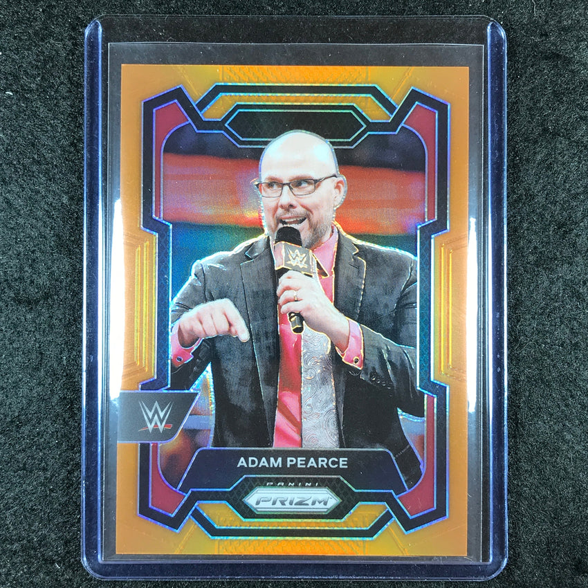 2024 Prizm WWE ADAM PEARCE Base Vertical Orange 44/99 #108