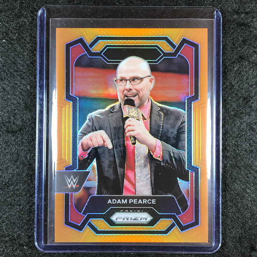 2024 Prizm WWE ADAM PEARCE Base Vertical Orange 69/99 #108