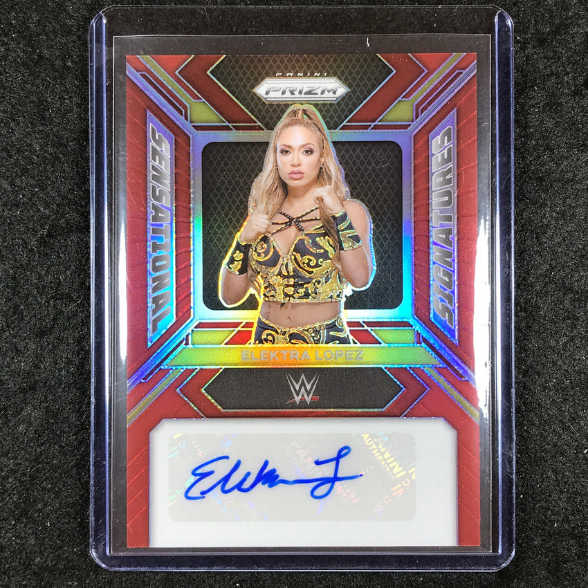 2024 Prizm WWE ELEKTRA LOPEZ Sensational Signatures Auto Red 46/99