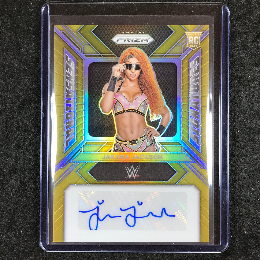 2024 Prizm WWE JAKARA JACKSON Sensational Signatures Rookie Auto Gold 8/10