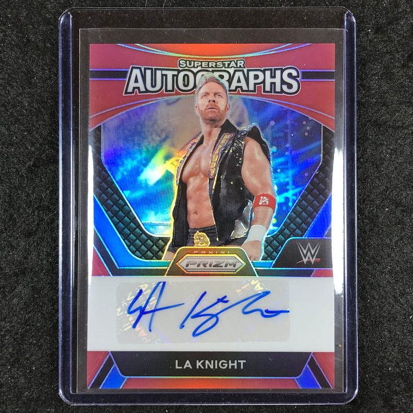 2024 Prizm WWE LA KNIGHT Superstar Auto Red 49/99