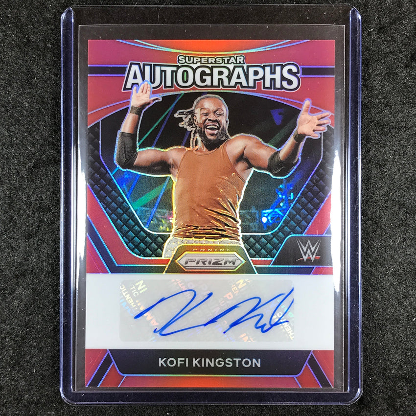 2024 Prizm WWE KOFI KINGSTON Superstar Auto Red 44/99