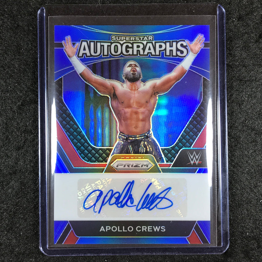 2024 Prizm WWE APOLLO CREWS Superstar Auto Blue 4/49