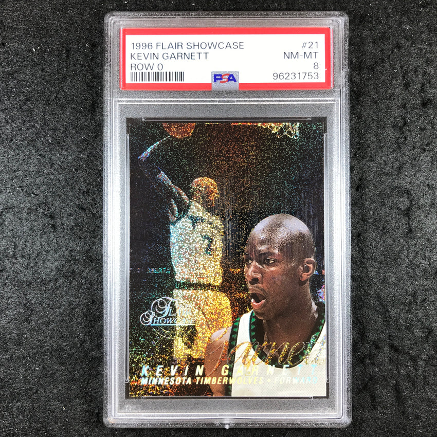 1996 Flair Showcase KEVIN GARNETT Row 0 #21 PSA 8 (753)