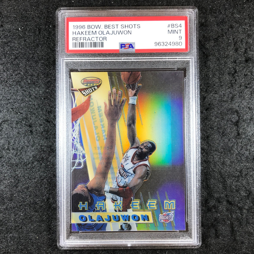 1996 Bowman's Best Shots HAKEEM OLAJUWON Refractor #BS4 PSA 9 (980)
