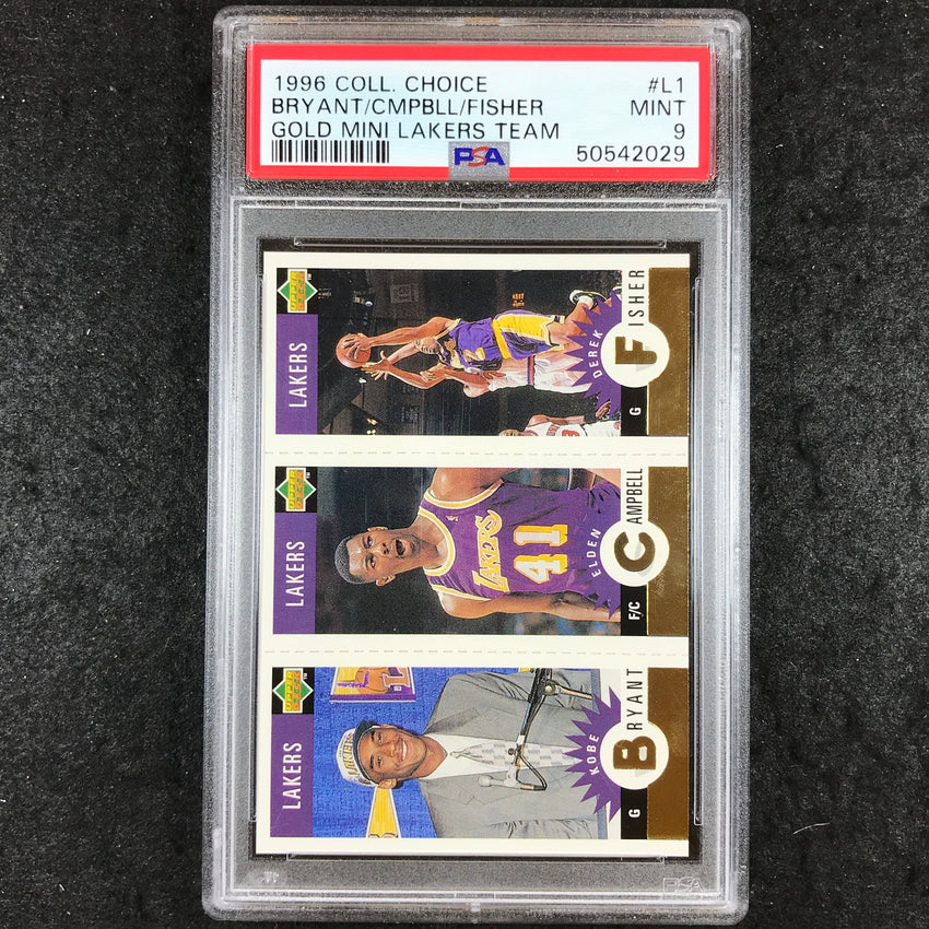 1996 Collector's Choice BRYANT CAMPELL FISHER Gold Mini Lakers #L1 PSA 9 (029)
