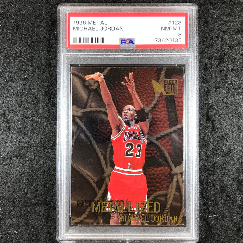 1996 Metal MICHAEL JORDAN Metallized #128 PSA 8 (135)