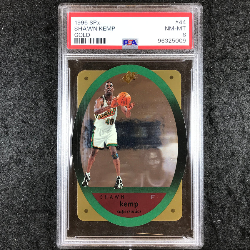 1996 SPx SHAWN KEMP Gold Die-Cut #44 PSA 8 (009)