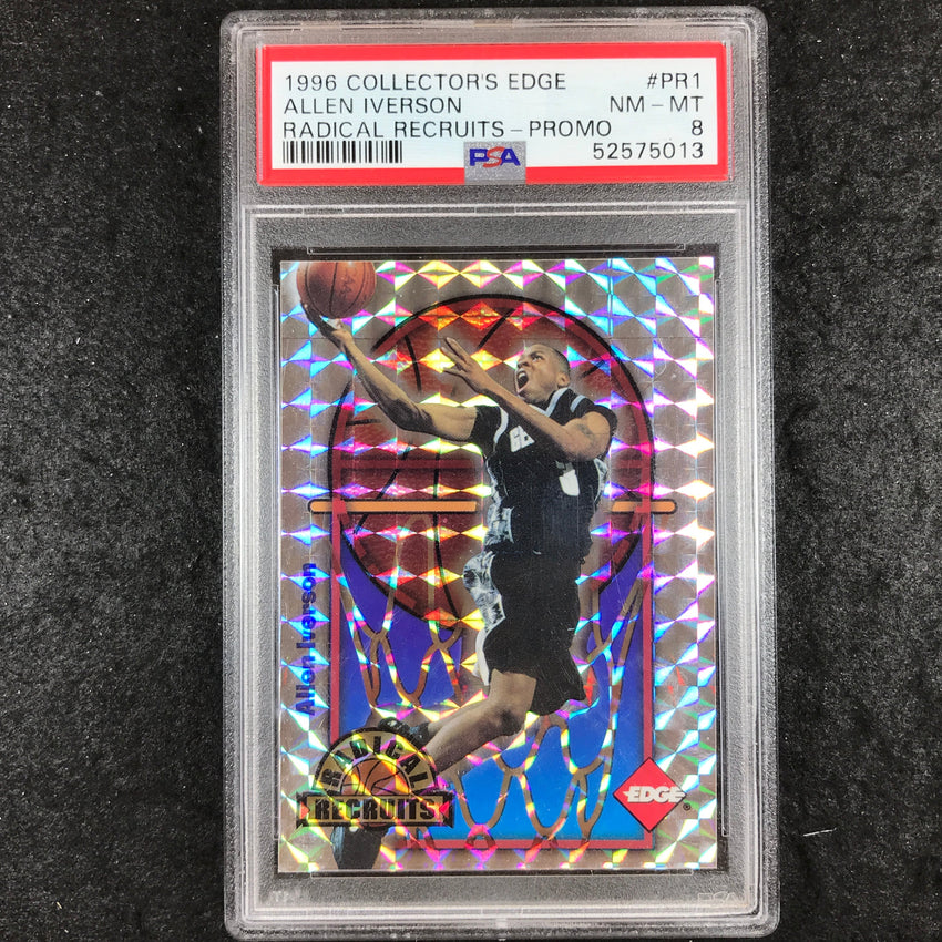 1996 Collectors Edge ALLEN IVERSON Radical Recruits Rookie Promo #PR1 PSA 8 (13)