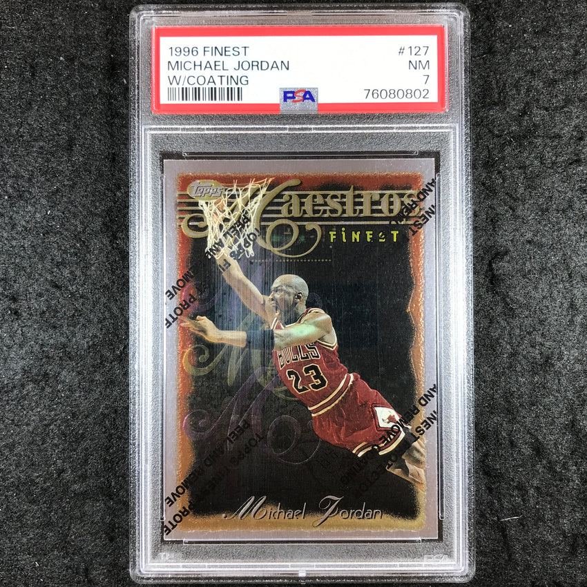 1996 Finest MICHAEL JORDAN Maestros W/Coating #127 PSA 7 (802)