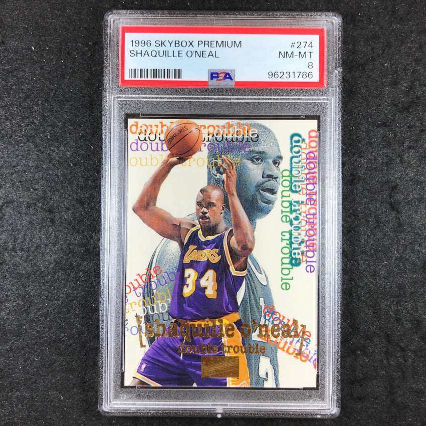 1996 Skybox Premium SHAQUILLE O'NEAL Double Trouble #274 PSA 8 (786)