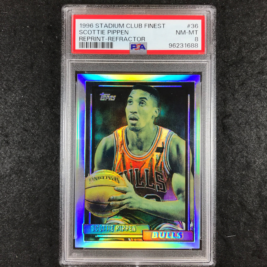 1996 Stadium Club Finest SCOTTIE PIPPEN Reprint Refractor #36 PSA 8 (688)