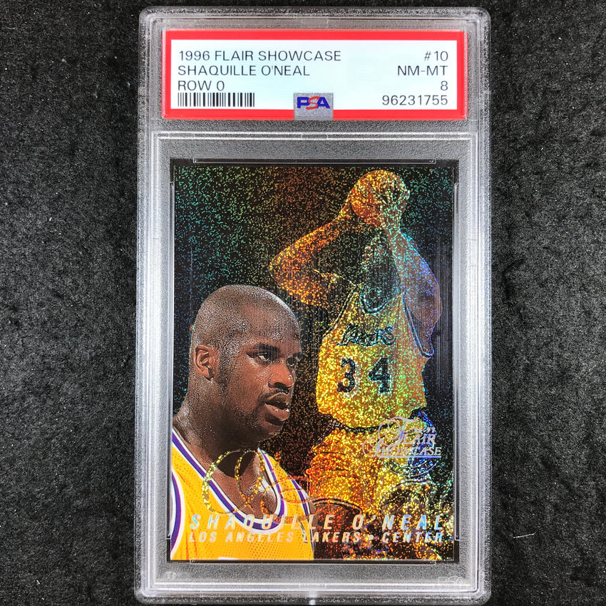 1996 Flair Showcase SHAQUILLE O'NEAL Row 0 #10 PSA 8 (755)