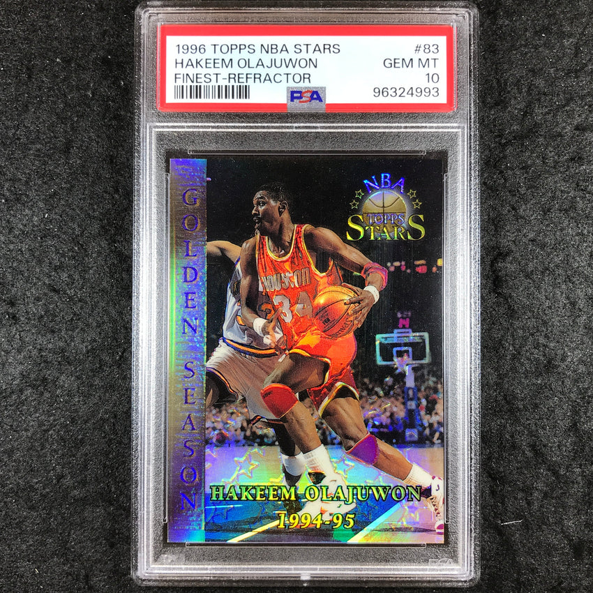 1996 Topps NBA Stars HAKEEM OLAJUWON Finest Refractor #83 PSA 10 (993)