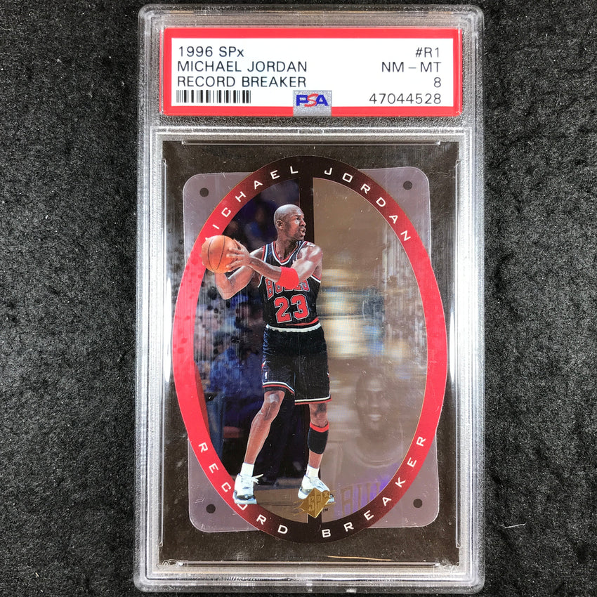 1996 SPx MICHAEL JORDAN Record Breaker Die-Cut #R1 PSA 8 (528)