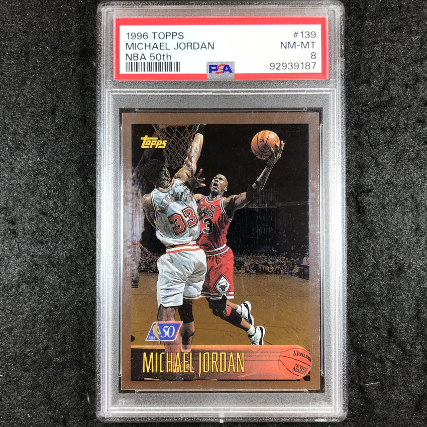 1996 Topps MICHAEL JORDAN NBA 50th #139 PSA 8 (187)