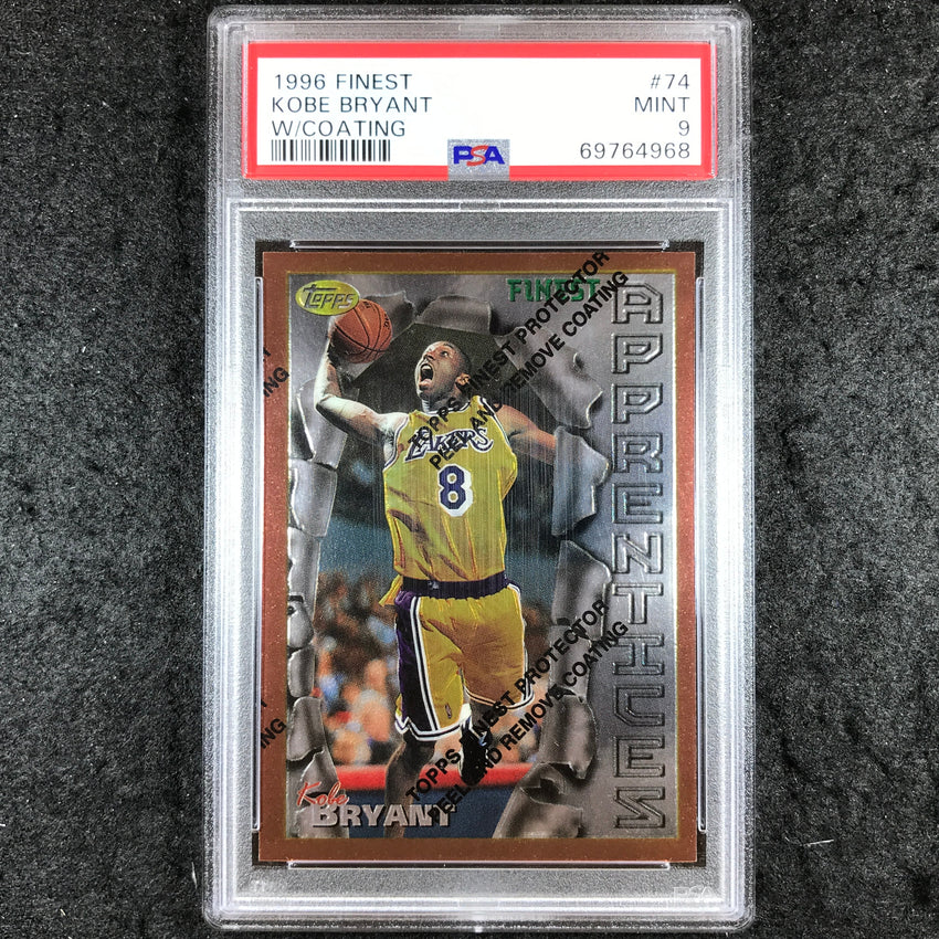 1996 Finest KOBE BRYANT Rookie Apprentices W/Coating #74 PSA 9 (968)