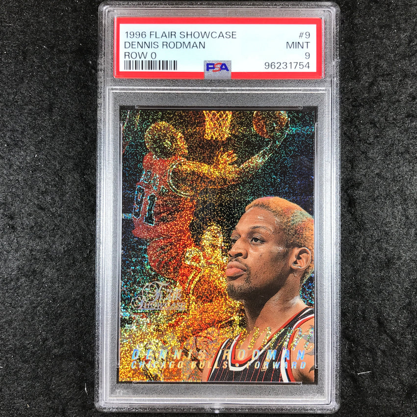 1996 Flair Showcase DENNIS RODMAN Row 0 #9 PSA 9 (754)