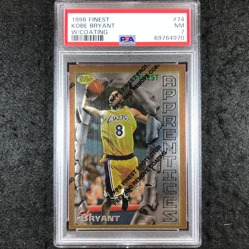 1996 Finest KOBE BRYANT Rookie Apprentices With Coating #74 PSA 7 (970)