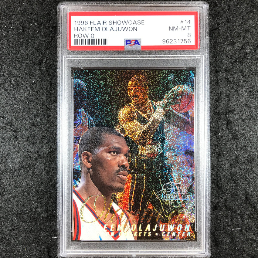 1996 Flair Showcase HAKEEM OLAJUWON Row 0 #14 PSA 8 (756)