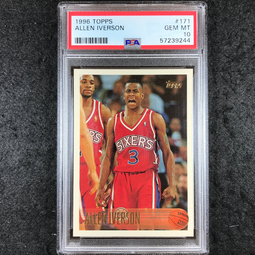1996 Topps ALLEN IVERSON Rookie #171 PSA 10 (244)