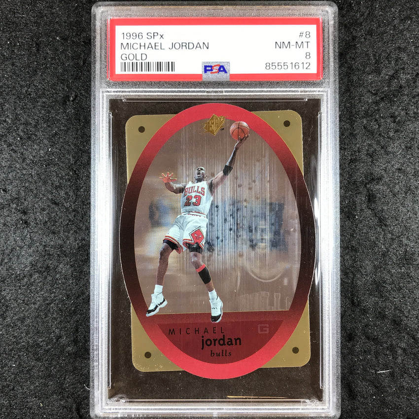1996 SPx MICHAEL JORDAN Gold Die-Cut #8 PSA 8 (612)