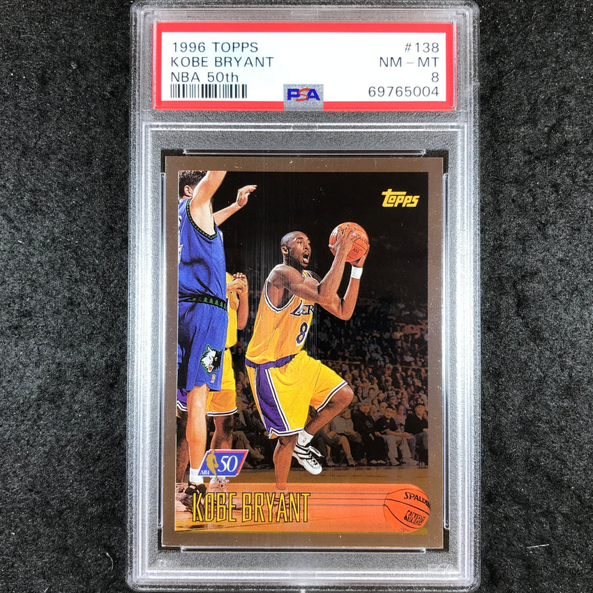 1996 Topps KOBE BRYANT Rookie NBA 50th #138 PSA 8 (004)
