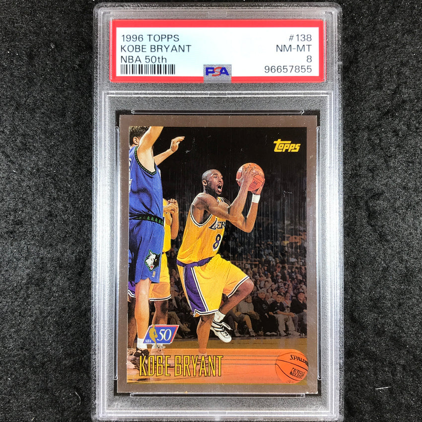1996 Topps KOBE BRYANT Rookie NBA 50th #138 PSA 8 (855)