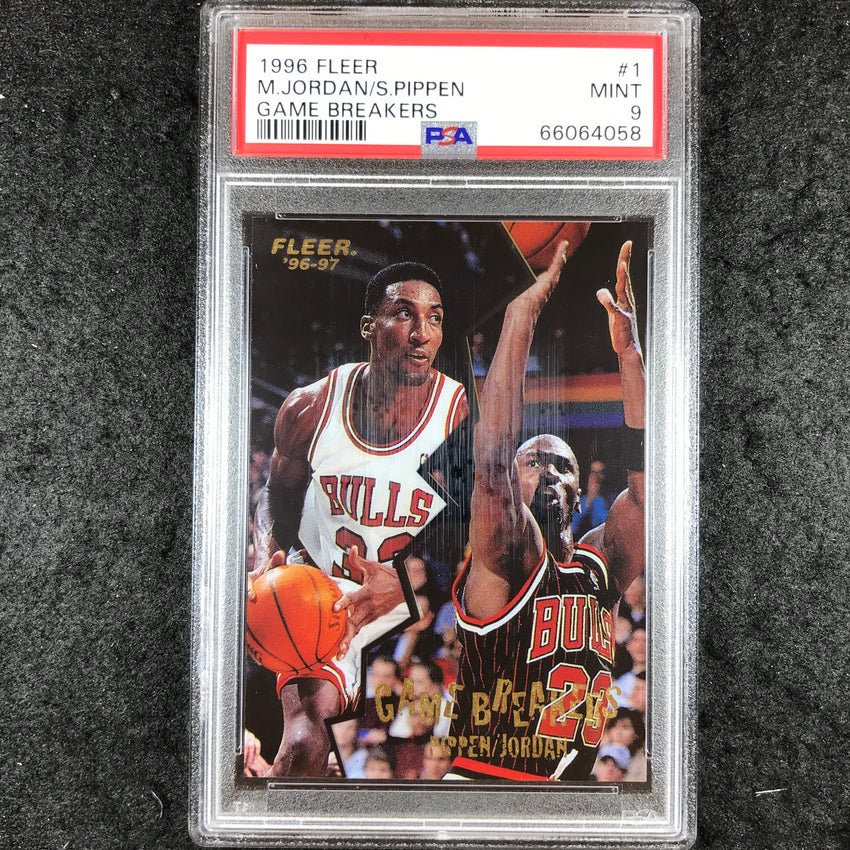 1996 Fleer MICHAEL JORDAN SCOTTIE PIPPEN Game Breakers #1 PSA 9 (058)