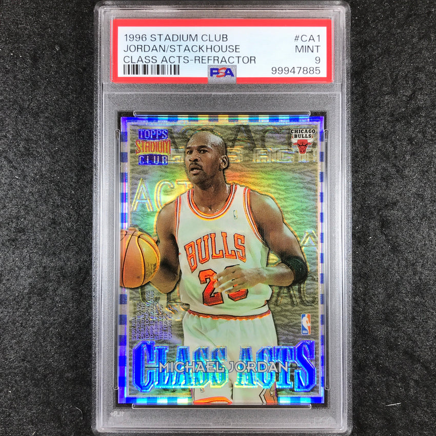 1996 Stadium Club MICHAEL JORDAN STACKHOUSE Class Acts Refractor PSA 9 (885)