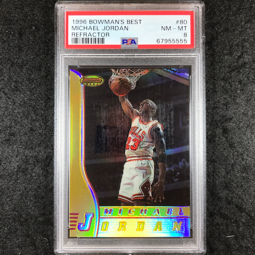 1996 Bowman's Best MICHAEL JORDAN Refractor #80 PSA 8 (555)