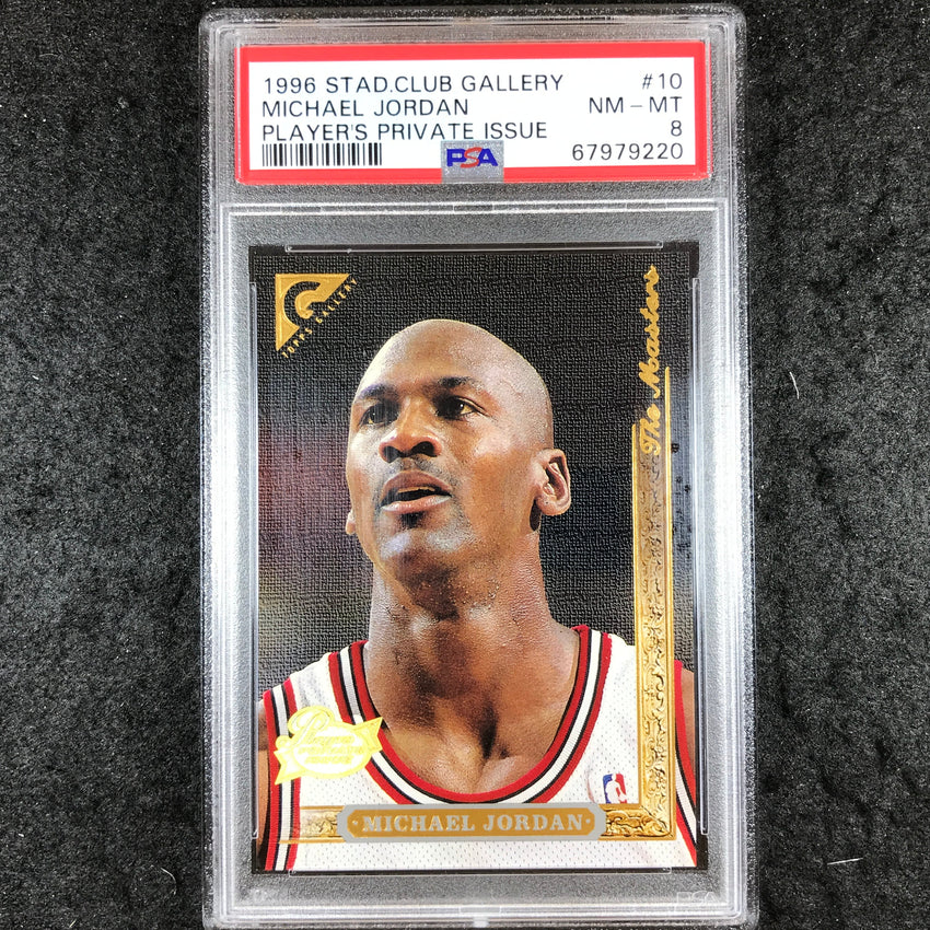 1996 Stadium Club Gallery MICHAEL JORDAN Player's Private Issue #10 PSA 8 (220)