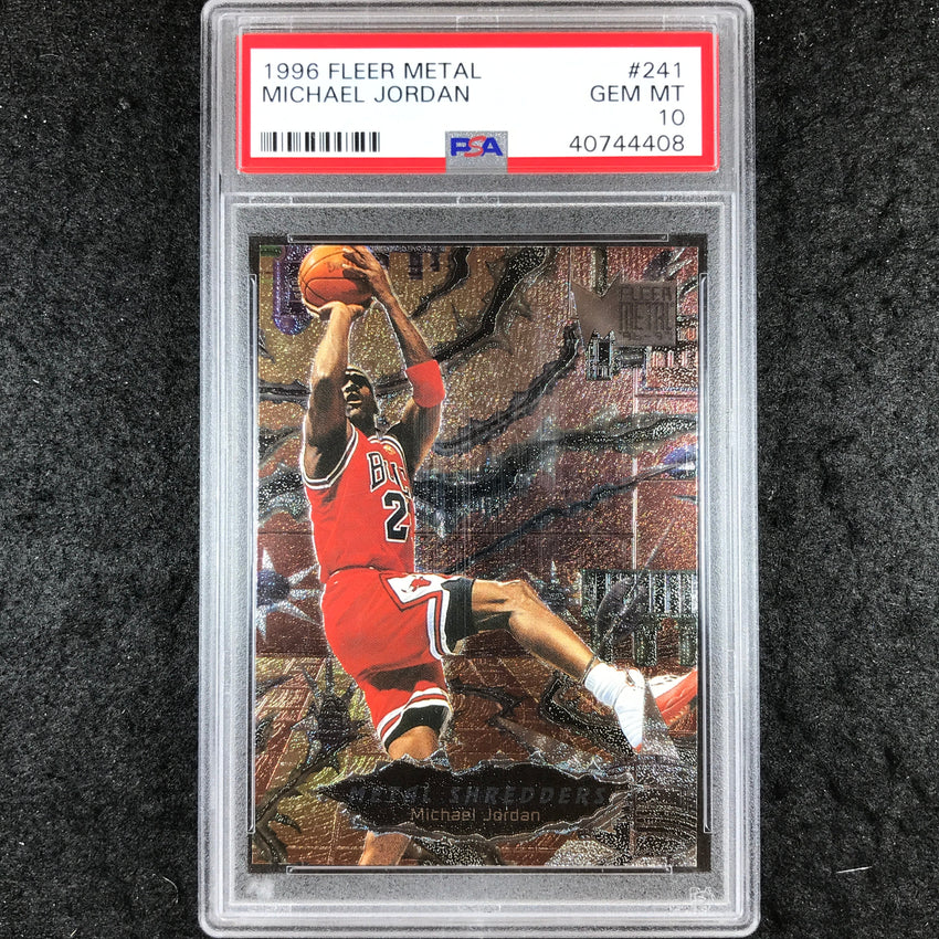 1996 Fleer Metal MICHAEL JORDAN Metal Shredders #241 PSA 10 (408)