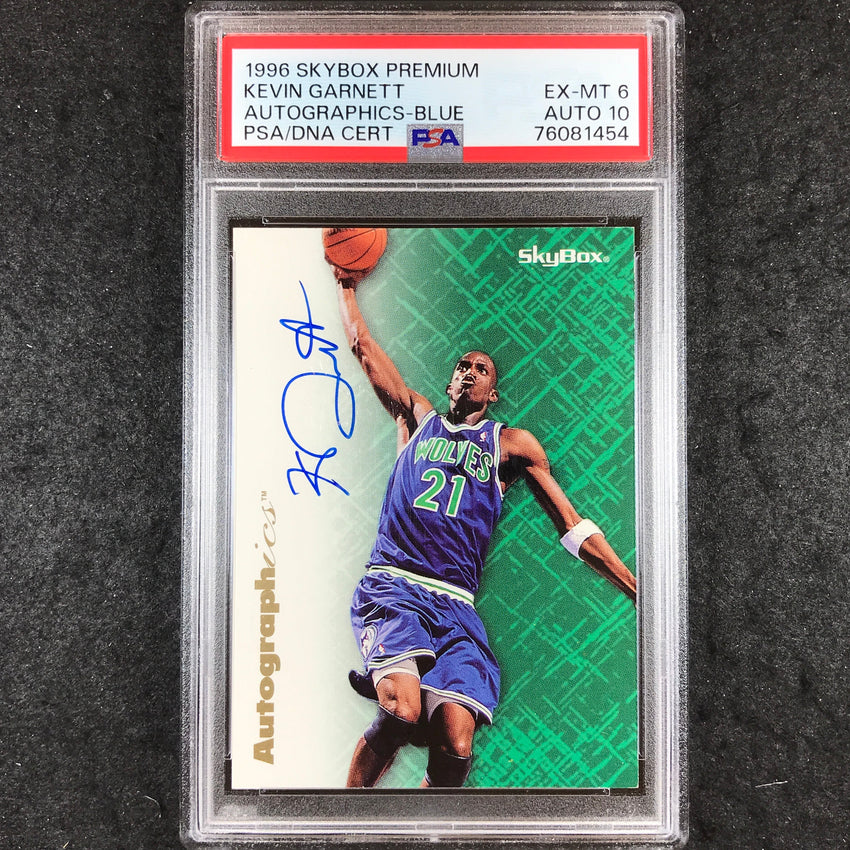 1996 Skybox Premium KEVIN GARNETT Autographics Blue PSA 6/10 (454)