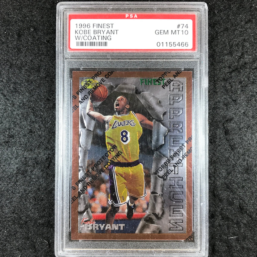 1996 Finest KOBE BRYANT Rookie Apprentices W/Coating #74 PSA 10 (466)