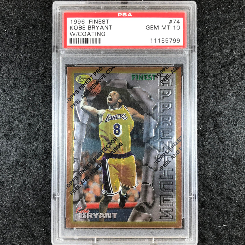 1996 Finest KOBE BRYANT Rookie Apprentices W/Coating #74 PSA 10 (799)