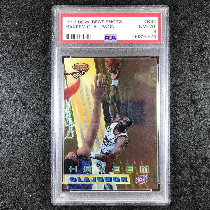 1996 Bowman's Best Shots HAKEEM OLAJUWON #BS4 PSA 8 (979)