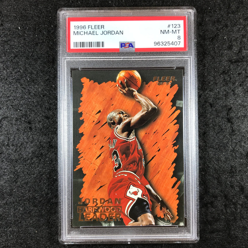 1996 Fleer MICHAEL JORDAN Hardwood Leader #123 PSA 8 (407)