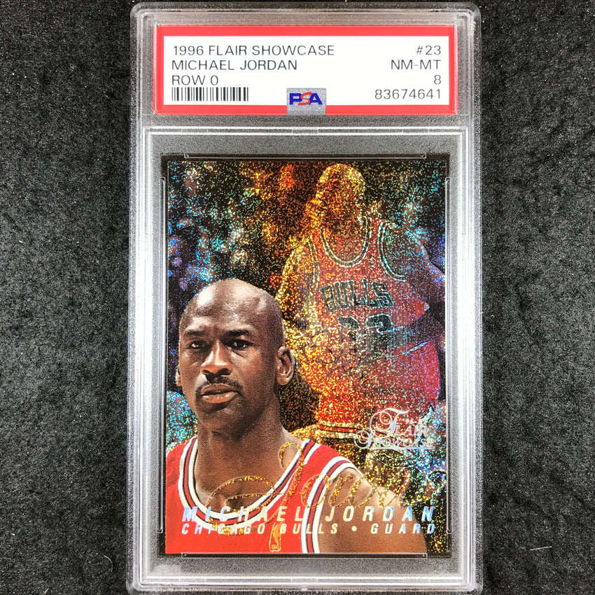 1996 Flair Showcase MICHAEL JORDAN Row 0 #23 PSA 8 (641)