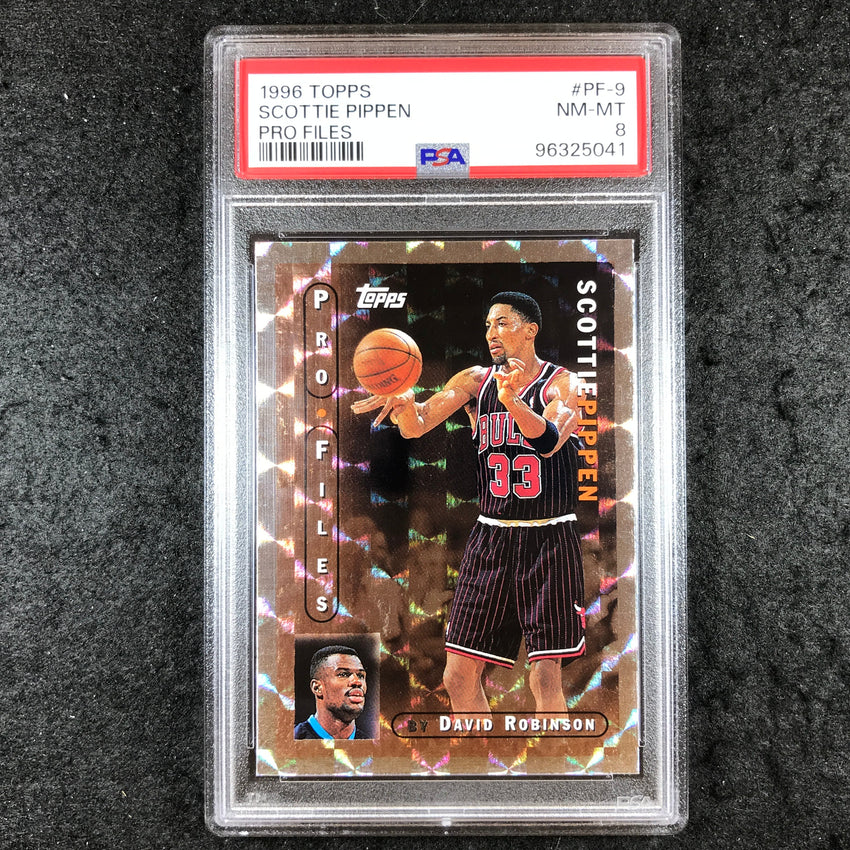 1996 Topps SCOTTIE PIPPEN Pro Files #PF-9 PSA 8 (041)
