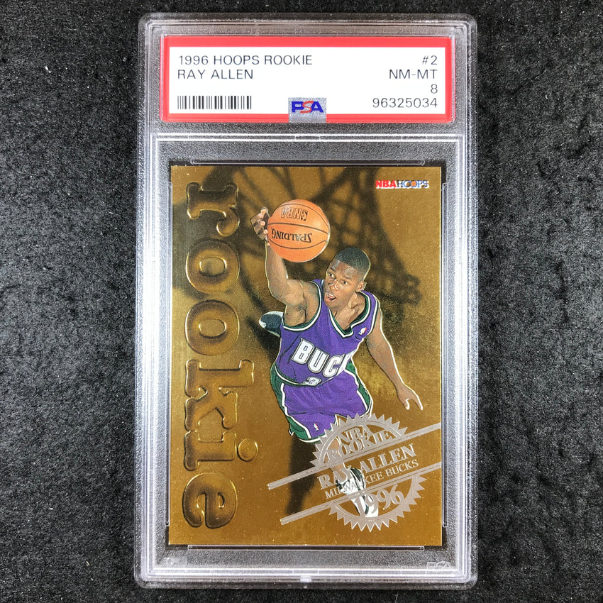 1996 Hoops Rookie RAY ALLEN #2 PSA 8 (034)