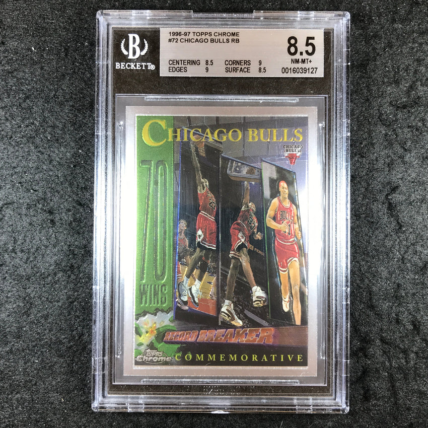 1996-97 Topps Chrome CHICAGO BULLS Record Breaker #72 BGS 8.5 (127)