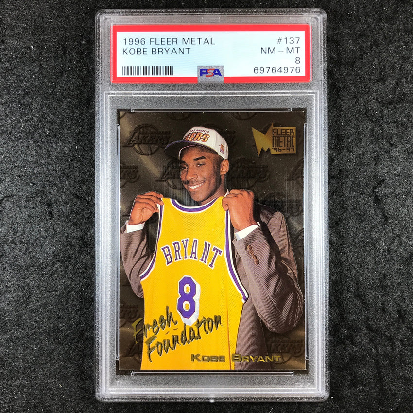 1996 Fleer Metal KOBE BRYANT Fresh Foundation Rookie #137 PSA 8 (976)