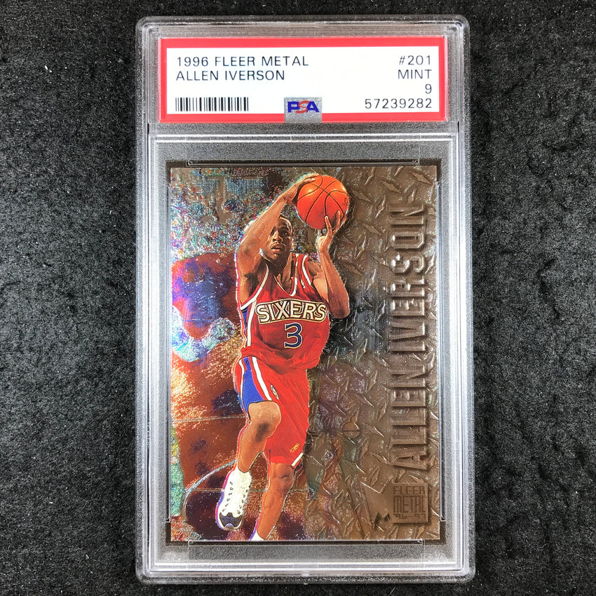 1996 Fleer Metal ALLEN IVERSON Rookie #201 PSA 9 (282)